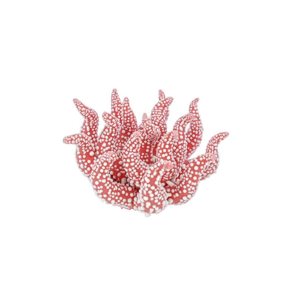 APPLICAZIONE CORALLO ROSSO GOCCE DI RUGIADA PORCELLANA DIAM.4